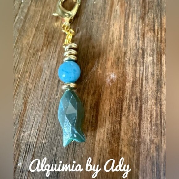 Alquimia Gold and Blue Key Holder - Picture 1 of 2